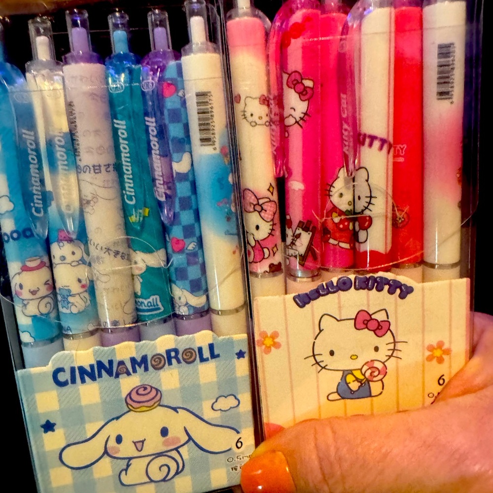 Sanrio HELLO KITTY & CINNAMOROLL 50Th Anniversary collection ink pens NEW